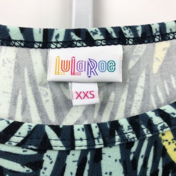 Lularoe Irma Tunic Women XXS Green Floral Fleece Stretch Hi Low Round Hem Soft - Picture 5 of 10